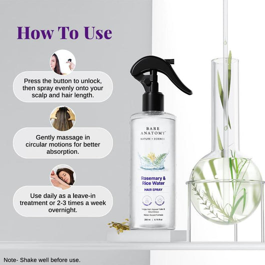 BARE Organic Rosemary & Rice Water Hair Growth Spray